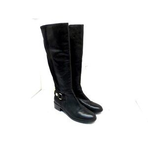 Steve Madden Women's Reggiee Knee-High Riding Boots Black Leather Size 7M